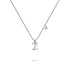 Solid 925 Sterling Silver Initial Crystal Personalised Alphabet Letter Necklace Silver